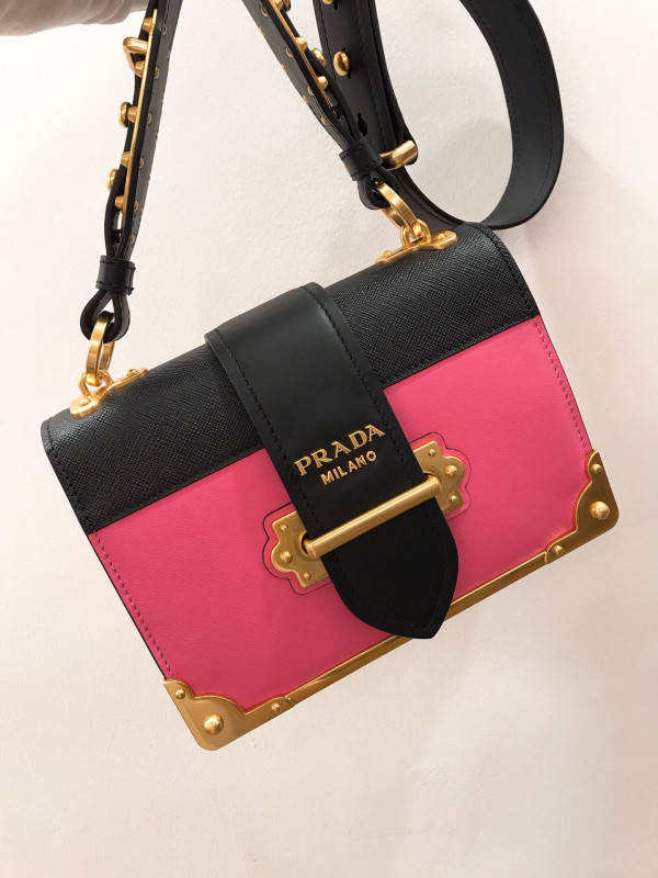 Pra*a cahier leather shoulder bag
