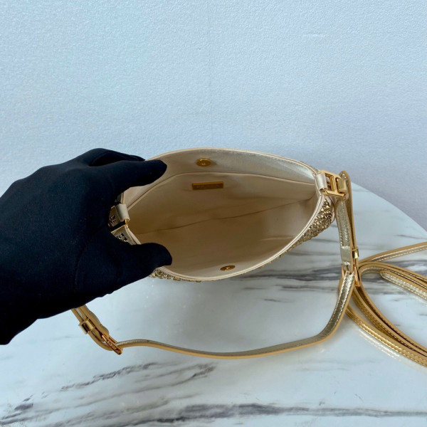 Pra*a cleo satin bag with appliqués