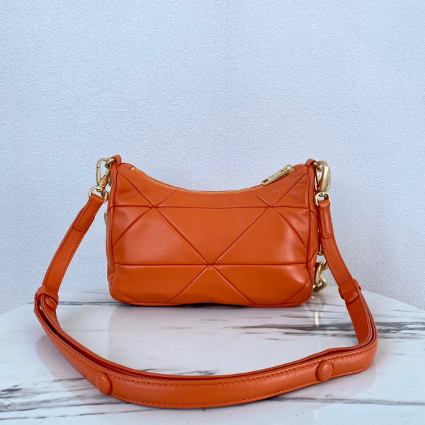 Pra*a system nappa leather patchwork bag