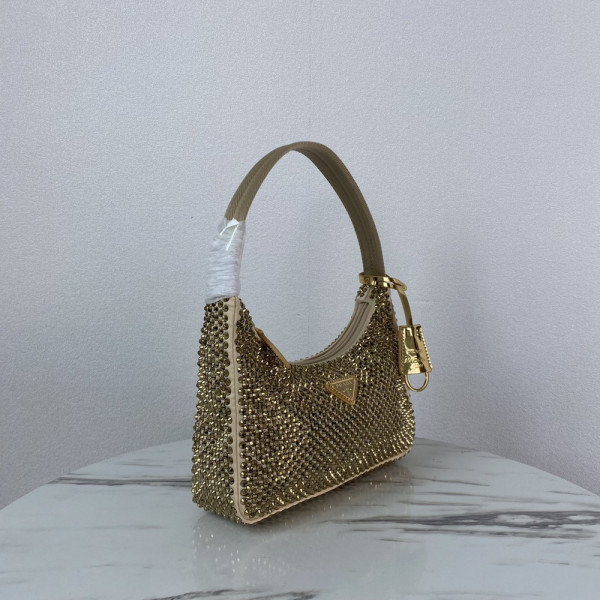 Pra*a satin mini-bag with artificial crystals