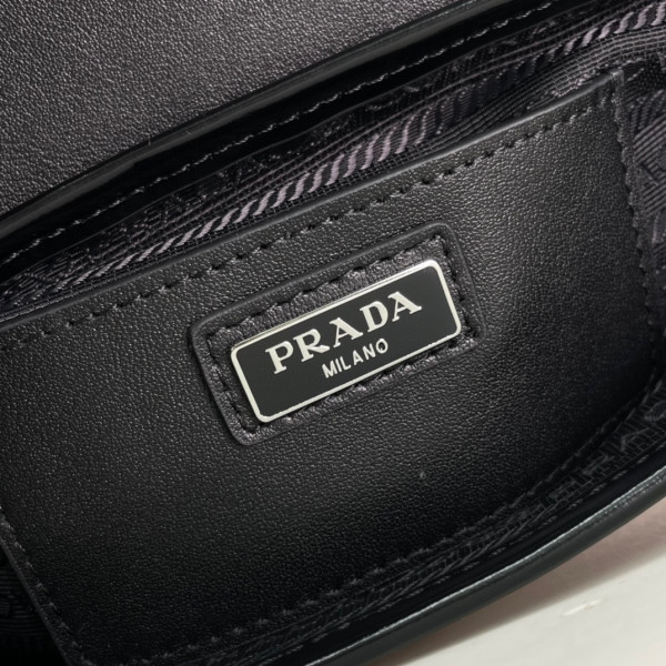 Pra*a re-nylon and leather shoulder bag