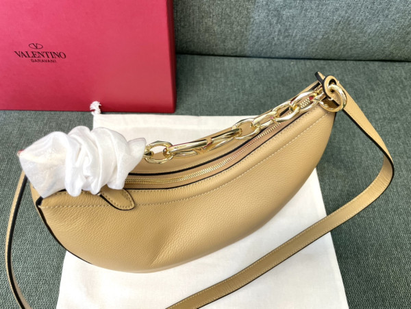 VALENTINO Small Vlogo Moon Hobo Bag - 29*23*11CM